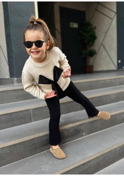 Kız Çocuk Fiyonk Detaylı 2'li Triko Alt - Üst Takım fiyatları