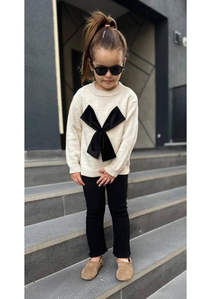 Kız Çocuk Fiyonk Detaylı 2'li Triko Alt - Üst Takım modelleri