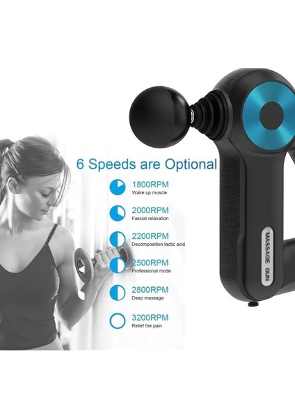 12 Başlıklı Profesyonel Masaj Tabancası Çok Fonksiyonlu (5224) fırsatları