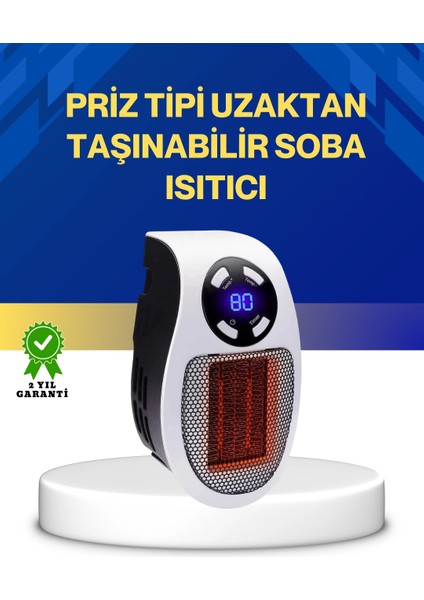 Uzaktan Kumandalı Priz Tipi Seramik Isıtıcı Zaman Ayarlı
