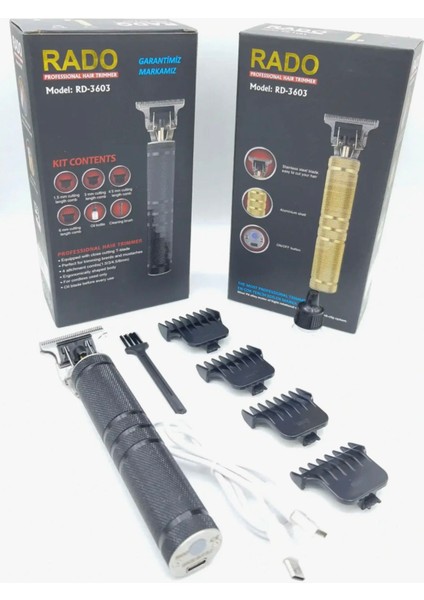 RD-3603 Profesyonel Saç Sakal Tıraş Makinesi | Şarjlı Traş Makinesi | 4 Taraklı