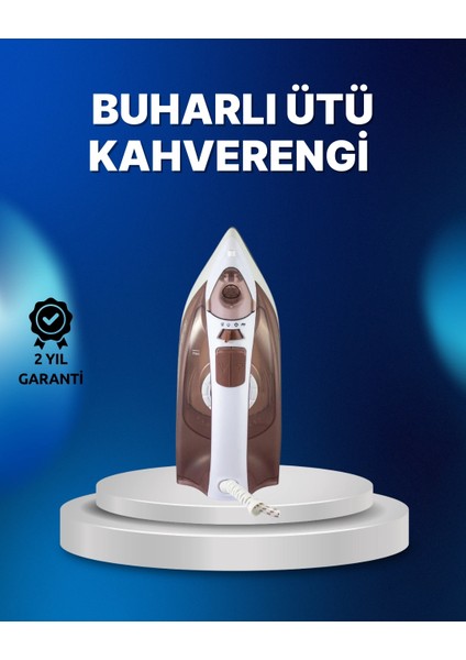 Buharlı Ütü 2200W Kireç Önleyici Self Clean Damlatmaz Kahverengi