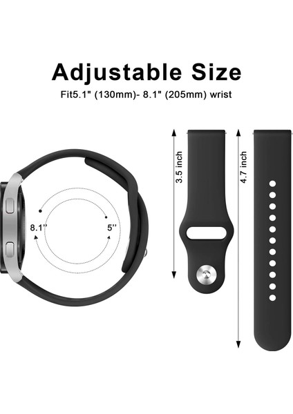 Samsung Galaxy Watch 4/5/6/7/fe/40/44 Classic 42/43/46/47MM Uyumlu 20MM Soft Silikon Kordon fırsatları