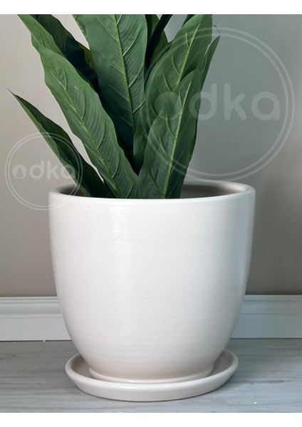 Klasik Saksı Tabaklı 30CMX32CM Ekru