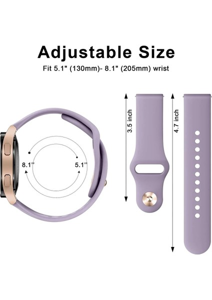 Samsung Galaxy Watch 4/5/6/7/fe/40/44 Classic 42/43/46/47MM Uyumlu 20MM Soft Silikon Kordon modelleri