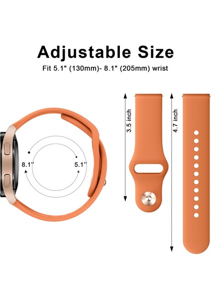Samsung Galaxy Watch 4/5/6/7/fe/40/44 Classic 42/43/46/47MM Uyumlu 20MM Soft Silikon Kordon fırsatları