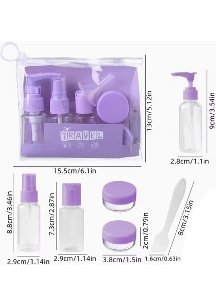 6 Parça Renkli Kapaklı Seyahat Için Boş Şişe Seti (4741) fiyatları