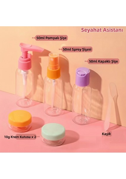 6 Parça Renkli Kapaklı Seyahat Için Boş Şişe Seti (4741) indirimleri