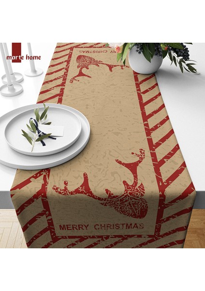 Yılbaşı & Christmas Desen Baskılı Dekoratif Runner