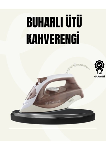 Buharlı Ütü 2200W Seramik Taban 300 ml Kahverengi Dikey Ütüleme