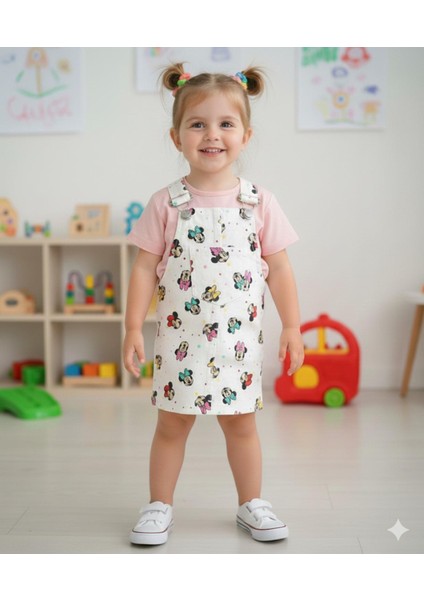 Kız Çocuk Beyaz Salopet Kot Ayarlanabilir Detaylı fiyatları