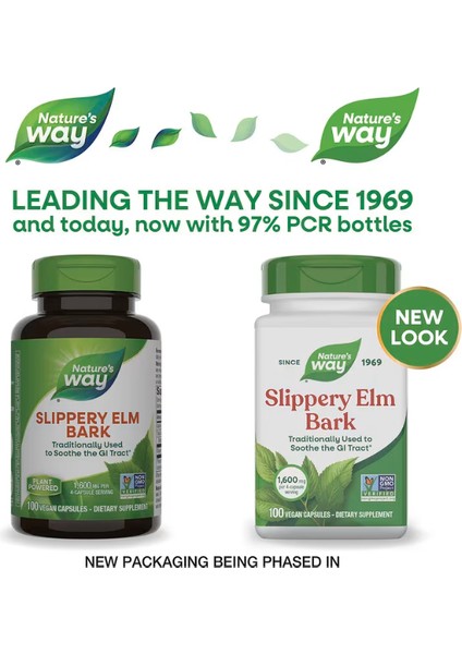 Nature's Way, Slippery Elm Bark, 1,600 Mg, 100 Vegan Capsules.made In Usa fiyatları
