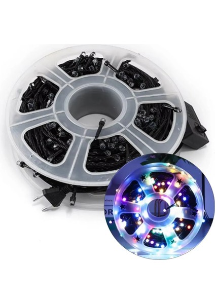 Renkli Vip Profesyonel 25 Metre Renkli LED Işık 220V Fişli Renkli (5051)