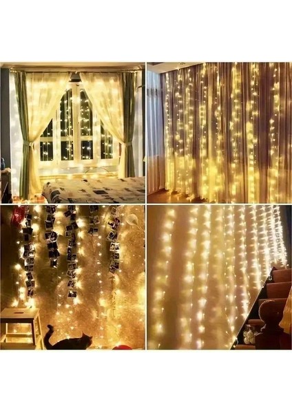300 Ledli 10 Sarkıt Perde LED Işık-8 Fonksiyon, Uzaktan Kumandalı, 3x3 Metre (5224) modelleri
