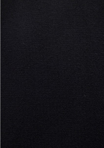 Yarı Fermuarlı Dik Yaka Siyah Kazak 0710256-900