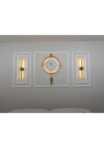 Modern Eskitme/gold Pilli LED Duvar Apliği 66CM