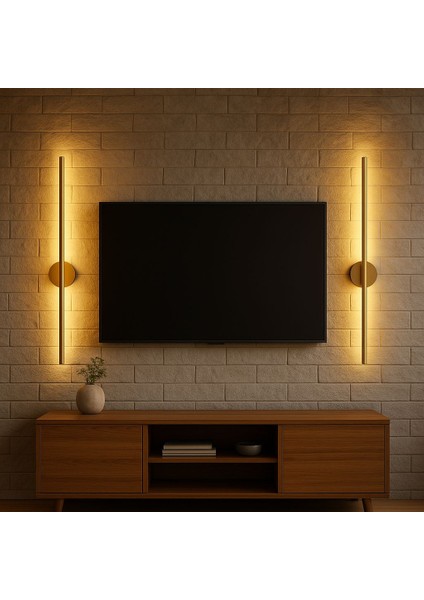Modern Eskitme/gold Pilli LED Duvar Apliği 66CM fiyatları