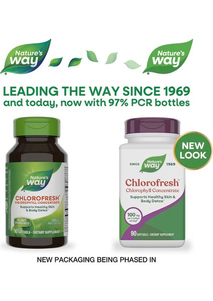 Nature's Way, Chlorofresh, Chlorophyll Concentrate, 100 Mg, 90 Softgels (50 Mg Per Softgel) modelleri
