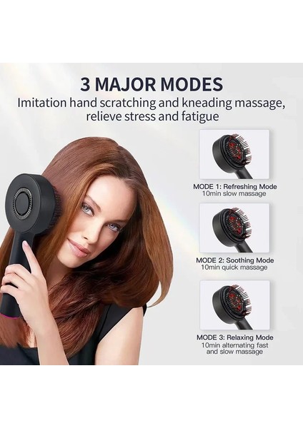 Şarjlı ve Titreşimli Saç Masaj Tarağı Bakım Yağı Hazneli Fırça (5224) fırsatları