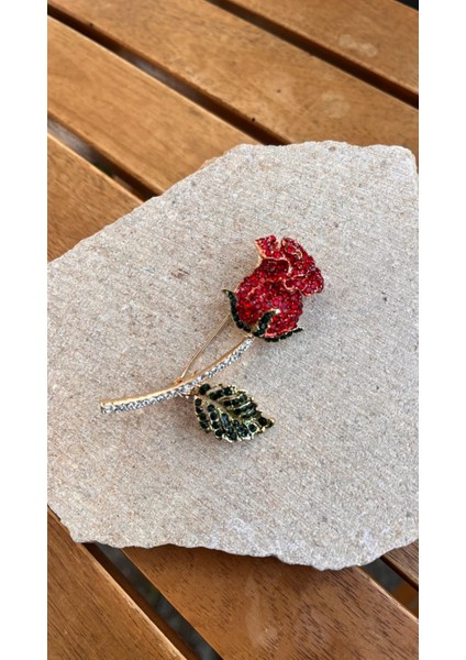 Taşlı Gül Broş fiyatları