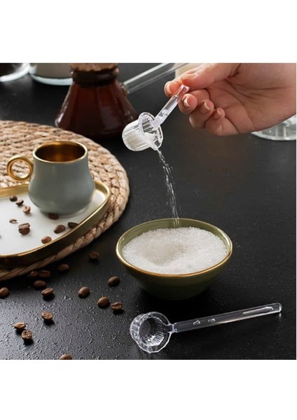 12 Adet Mika Origami Şekilli Şeker ve Kahve Kaşığı | Baharat Şeker Kahve Kaşığı (Cam Değildir)