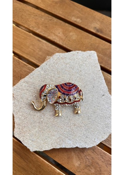 Taşlı Fil Broş fiyatları