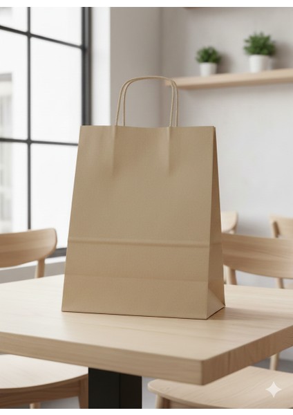 Renkli Karton Çanta 25 Li Esmer Sap