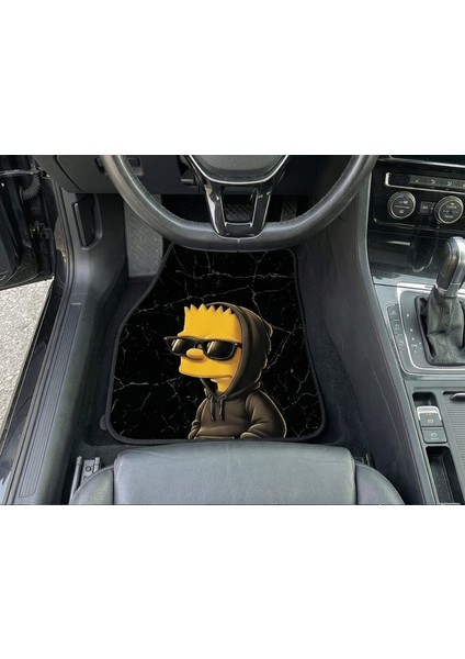 3D Baskılı Bart Simpson Temalı Üniversal Oto Dekor Paspas - Siyah Cool Tasarım fiyatları