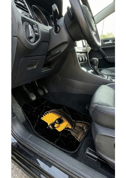 3D Baskılı Bart Simpson Temalı Üniversal Oto Dekor Paspas - Siyah Cool Tasarım fırsatları