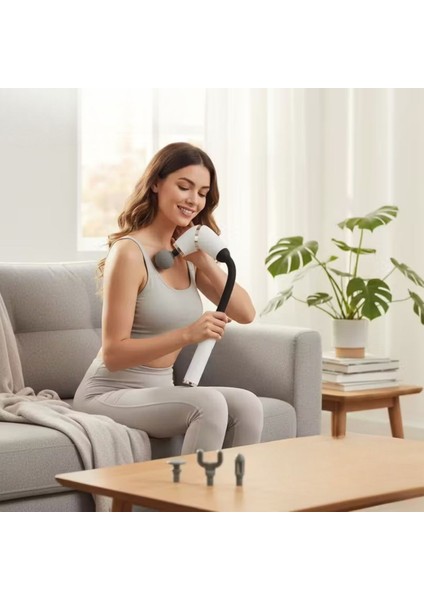 4 Farklı Başlıklı Uzun Saplı Derin Doku Masaj Tabancası, Boyun, Omuz ve Sırt Için Ergonomik fiyatları
