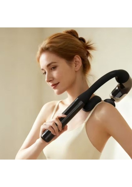 4 Farklı Başlıklı Uzun Saplı Derin Doku Masaj Tabancası, Boyun, Omuz ve Sırt Için Ergonomik modelleri