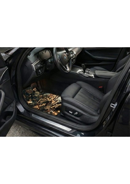 Üniversal 4 Parça Para ve Dolar Desenli 3D Baskılı Oto Dekor Paspas Takımı