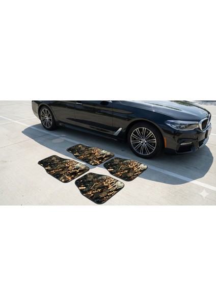 Üniversal 4 Parça Para ve Dolar Desenli 3D Baskılı Oto Dekor Paspas Takımı modelleri