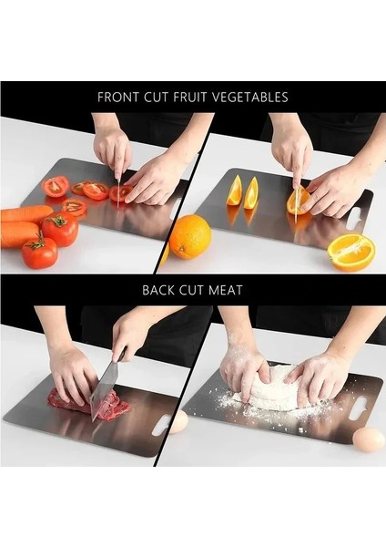 Paslanmaz Çelik Kesme Tahtası 24X15 cm Mutfak Sebze Et Kesme Tahtası Doğrama Tahtası Mutfak Aks modelleri