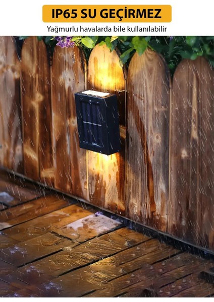 Solar Çift Taraflı Duvar Lambası Güneş Enerjili Aydınlatma Dekorasyon Aplik Işık 2 Li (2818) fiyatları