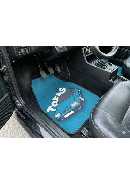 Mavi Araba Figürlü Üniversal Oto Dekor Halı Paspas (4'lü Set) fiyatları
