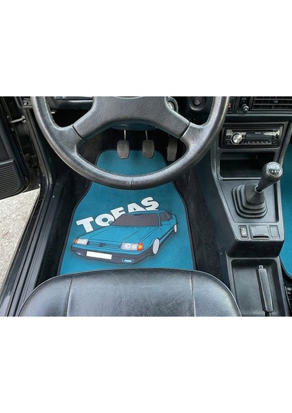 Mavi Araba Figürlü Üniversal Oto Dekor Halı Paspas (4'lü Set) fırsatları