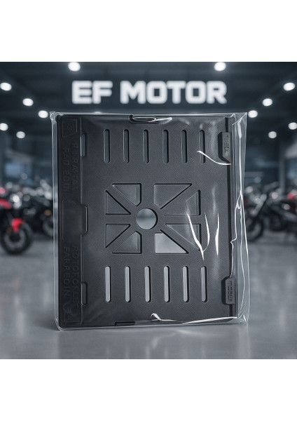 Ef Motor Motosiklet Arka Plaka Taşıyıcı / Plakalık (Dayanıklı Siyah Tasarım)