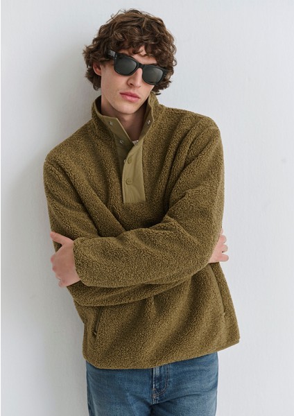 Dik Yaka Kahverengi Sweatshirt 0110737-70362