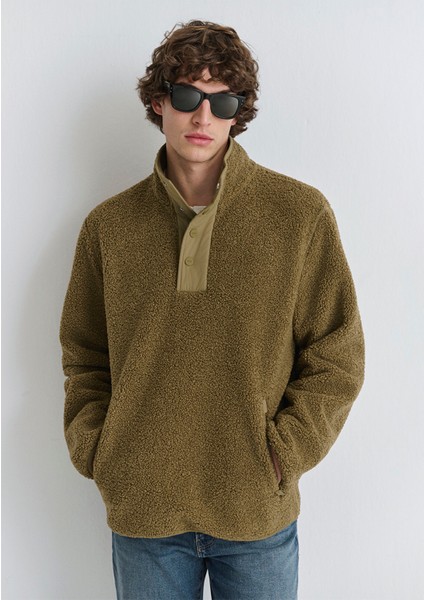 Dik Yaka Kahverengi Sweatshirt 0110737-70362