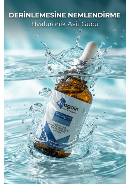 Dolgunlaştırıcı ve Yoğun Nemlendirici Kolajen, Hyaluronic Acid, Algae Cilt Bakım Serumu 30 ml