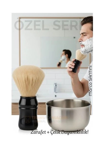 Klasik Tıraş Seti – Ahşap Saplı Fırça & 304 Paslanmaz Çelik Tıraş Tası fiyatları