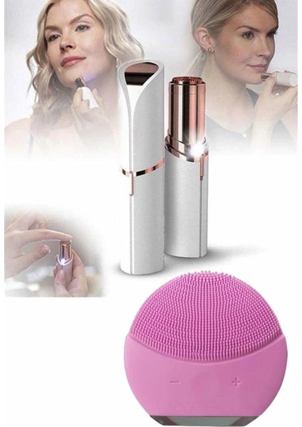 Kaş Bıyık ve Yüz Epilasyon Aleti ve Titreşimli Yüz Temizleme Masaj Aleti Ikili Set indirimleri
