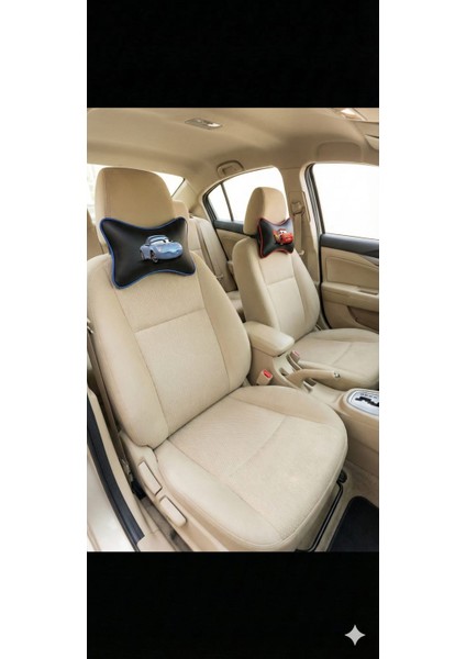 Çiftlere Özel Şimşek Mcqueen ve Sally Tasarımlı Ikili Araç Boyun Yastığı Seti