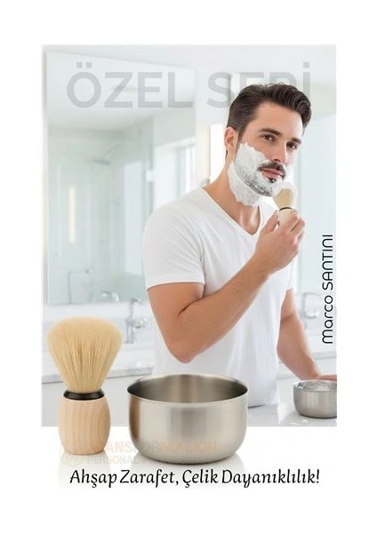 Klasik Tıraş Seti – Ahşap Saplı Fırça & 304 Paslanmaz Çelik Tıraş Tası fiyatları