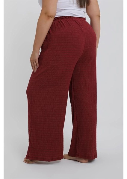 Kadın Büyük Beden Bordo Rahat Kesim Baggy Tek Alt fırsatları