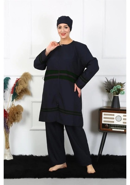 Büyük Beden Tesettür Mayo Lacivert