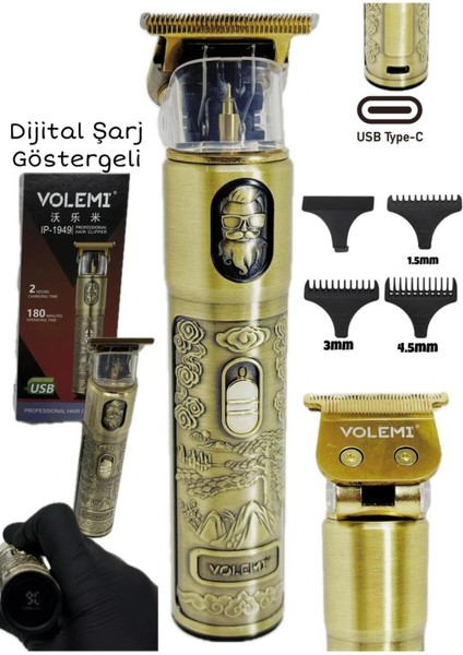 Dijital Göstergeli Saç Sakal Tıraş Makinesi - Sıfıra Yakın - IP-1949 (5047)