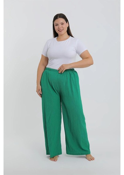 Kadın Büyük Beden Yeşil Rahat Kesim Baggy Tek Alt fiyatları