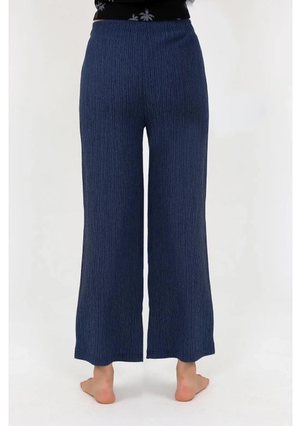 Kadın Kalın Askılı Body Bol Paça Pantolon 2`li Takım Siyah indirimleri